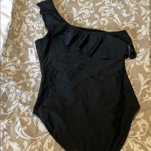 Large black one piece swim wear